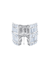 14K White Gold Round & Baguette Cut Semi-Mount Diamond Engagement Ring (2.96 ct)